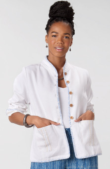 Recycled Yarn Denim Anandi Jacket - White