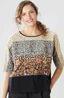 Kandla Dolman Top - Black/Multi