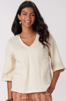 Kochi V-neck Top - Salt