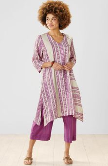 Rashi Kaftan - Wood violet/Natural