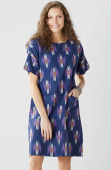 Vishala Shift Dress - Navy/Multi