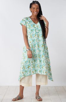 Shefali Dress - Natural/Mediterranean blue