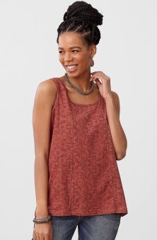 Kripa Cotton Jersey A-line Tank - Sandalwood