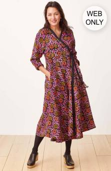 Halima Wrap Dress - Wood violet/Multi