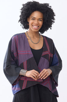 Neeta Reversible Recycled Patchwork Jacket - Chindi/Multi/Black