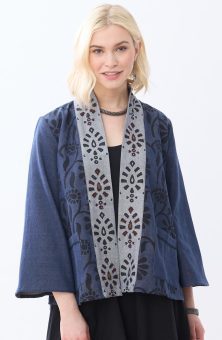 Recycled Yarn Manauli Swing Jacket - Dark denim