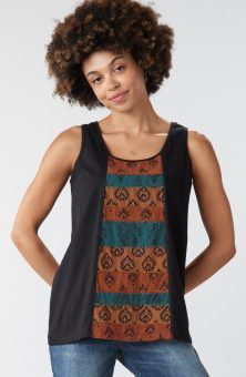 Kripa Patchwork A-line Tank - Black/Multi