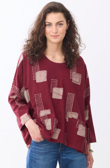 Rimsha Cotton Jersey Oversized Boxy Top - Radicchio