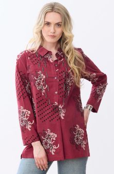 Bhavna Bandana Print Tunic - Pomegranate/Multi