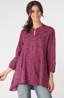 Padmaja High-Low Hem Swing Tunic - Mulberry pink