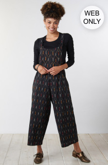 Deepti Cropped Overalls - Black/Multi