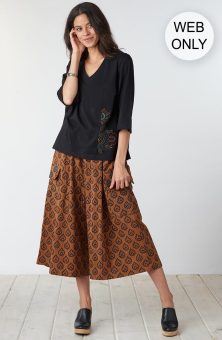 Product Image of Ramya Pull-On Split Skirt - Honey
