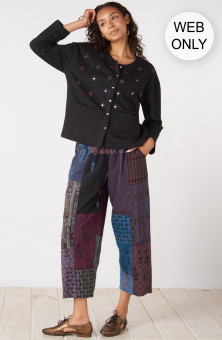 Kesari Deadstock Patchwork Crop Pant - Lake