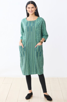 Nimisha Pull-Over Organic Cotton Jersey Dress - Rainforest green