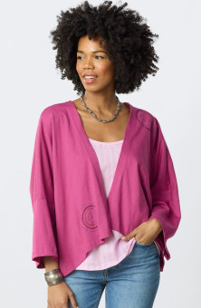 Neeta Cotton Jersey Jacket - Berry