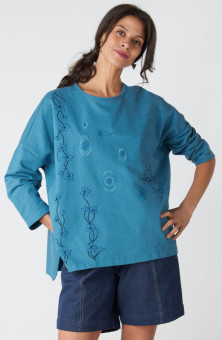 Vanya Organic French Terry Tunic - Summer night