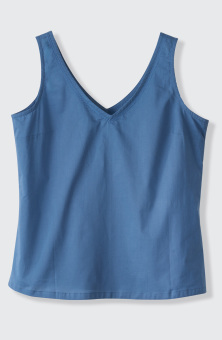 Ashvi Organic Cotton V-Neck Tank - Natural Dye Indigo