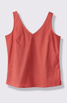 Ashvi Organic Cotton V-Neck Tank - Natural Dye Madder brick