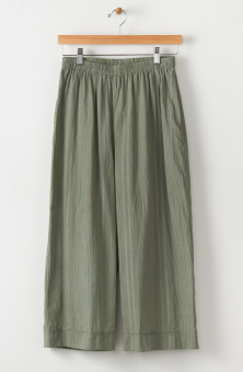 Voile Lightweight Pull-On Layering Culottes - Herb