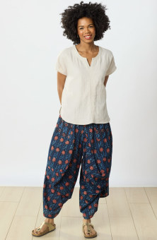 Nerul Pull-On Draped Leg Pant - Indigo/Multi