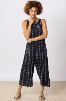 Gomya Jersey Knit Jumpsuit - Black/Natural