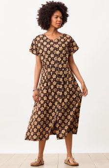 Product Image of Jalpa Drop Waist Buttondown Maxi Dress - Black/Multi