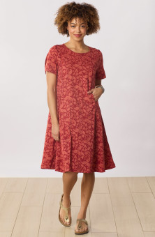 Mansi Scoop-Neck Cotton Jersey Dress - Fire red