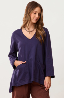 Asma Soft Handkerchief Hem Knit Top - Starlight