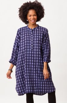 Nikesha Oversized Kaftan Tunic/Dress - Tranquil blue