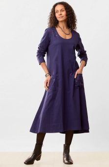 Supriya Jersey A-line Long-Sleeve Midi Dress - Starlight