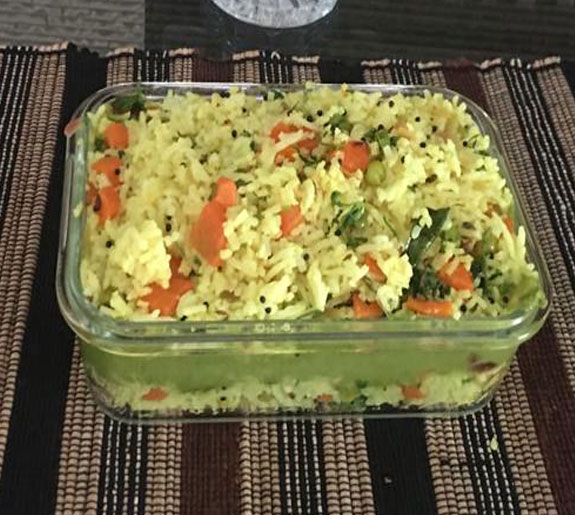 Vegetable Rice with Cilantro Chutney