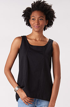 Kripa Cotton Jersey A-line Tank - Black