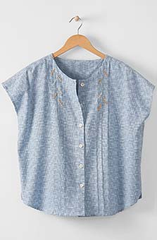 Savya Top with Pintucks - Cottage blue