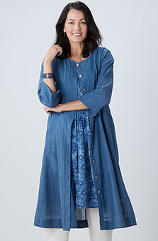 Bhavika Long Shirt - Ink blue