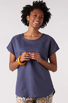 Bimala Top - Slate blue