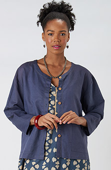 Dharika Top - Slate blue