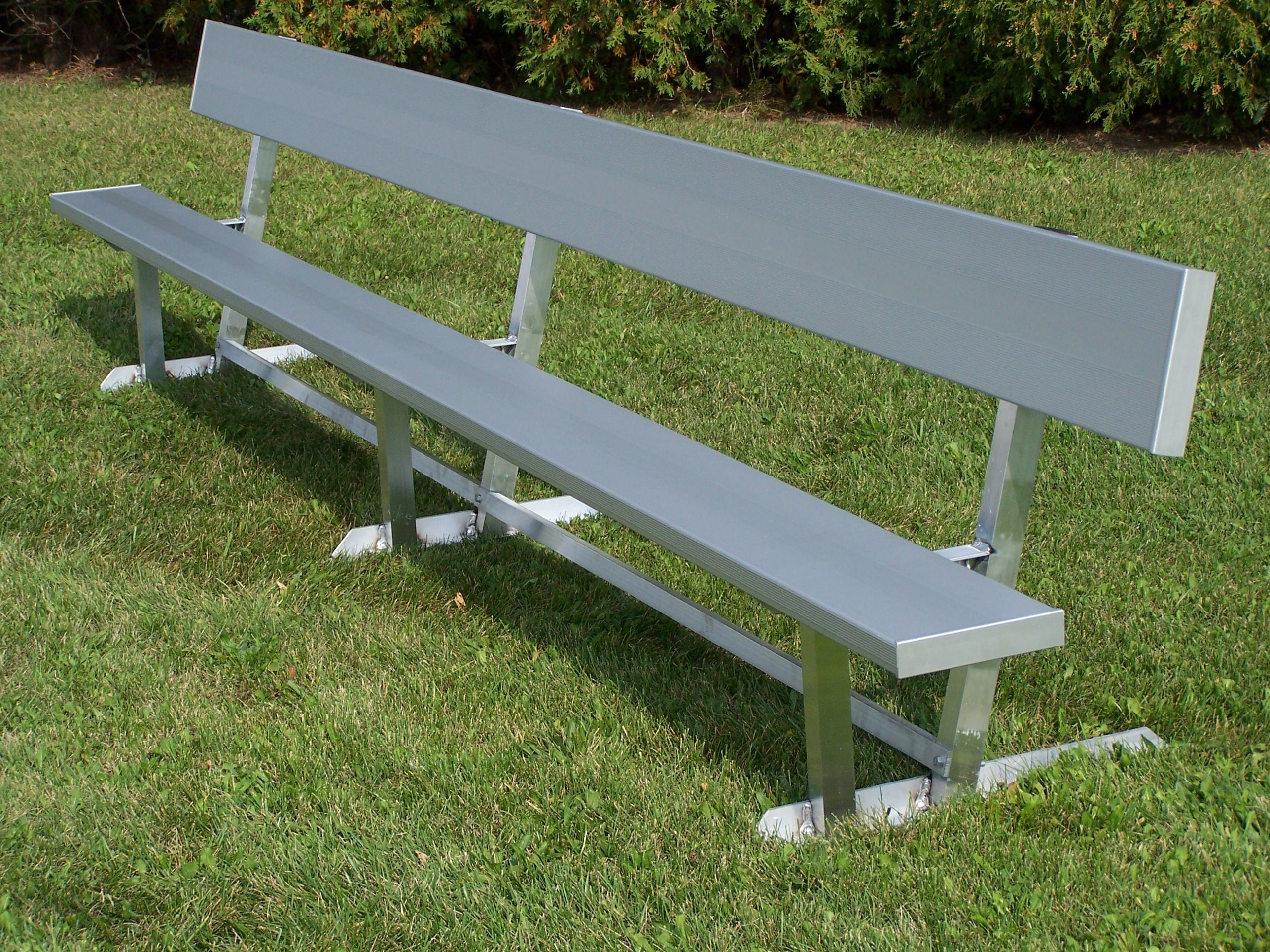 Bench with BackRest - Portable, All Aluminum 