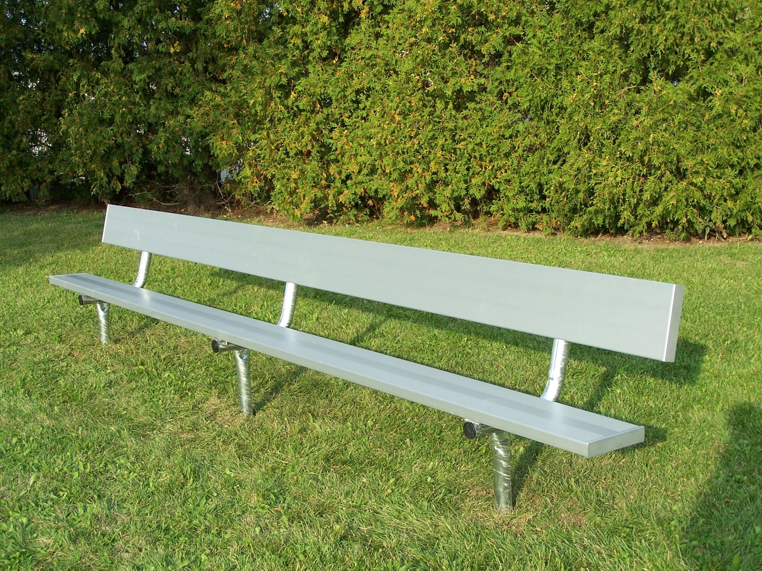 Bench with BackRest - Permanent Inground Mount, Aluminum and Steel