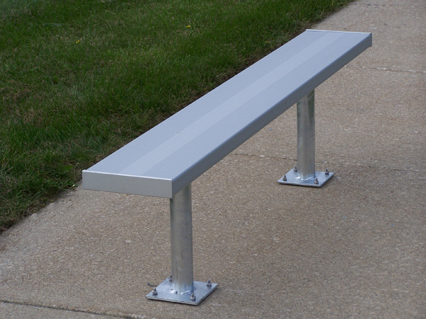 Bench without BackRest - Surface Mounted, Aluminum and Steel 