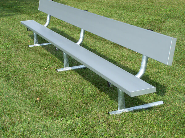 Bench with BackRest - Portable, Aluminum and Steel