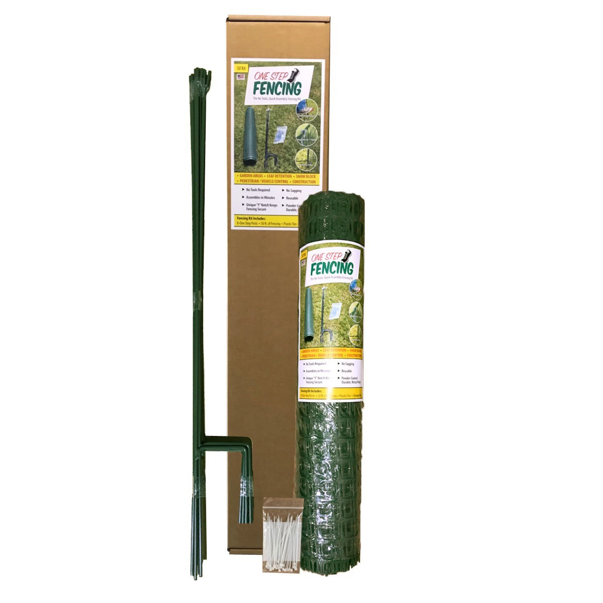 One Step 25 Ft. Temporary Fence Kit -- Now in Stock and ready to ship.