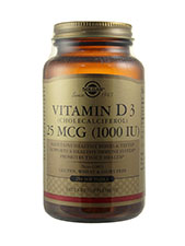 Vitamin D3 (Cholecalciferol) 25 mcg (1,000 IU) 