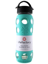 22 oz Glass Water Bottle with Classic Cap and Silicone Sleeve