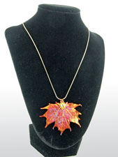 Maple Lace Leaf Necklace-Iridescent Copper Finish