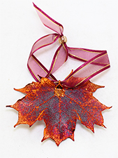Maple Lace Leaf Ornament Iridescent Copper Finish