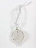 Birch Lace Leaf Ornament - Silver Finish
