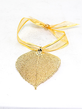 Aspen Lace Leaf Ornament - 24K Gold Finish
