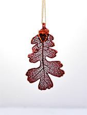 Oak Lace Leaf Necklace - Iridescent Copper Finish