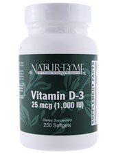 Natur-Tyme Vitamin D-3 25 mcg (1000 IU)