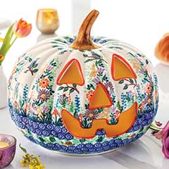 Fabulous Fleur Ceramic Pumpkin